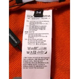 Orange Cotton Blend Men Bermuda Shorts