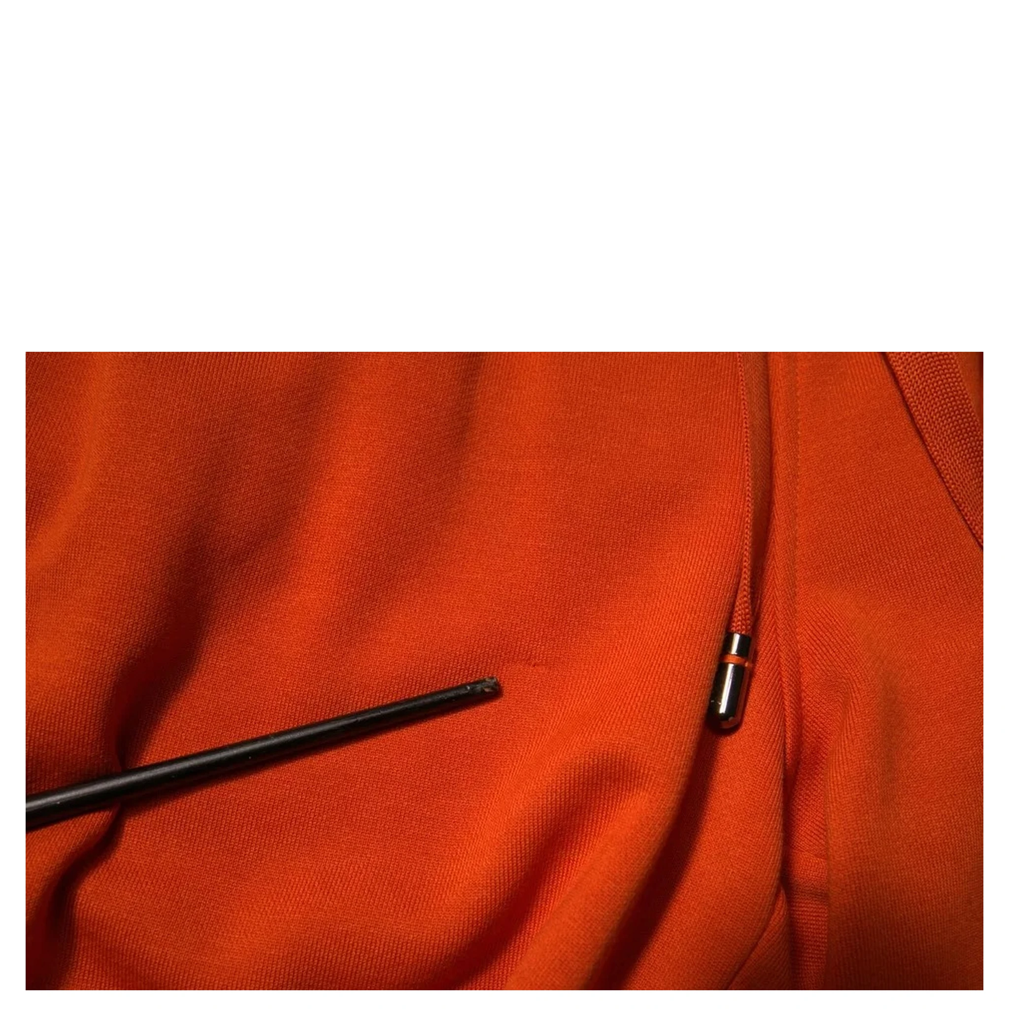 Orange Cotton Blend Men Bermuda Shorts