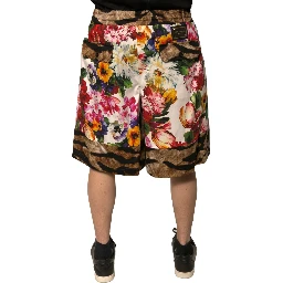 Multicolor Floral Cotton Men Bermuda Shorts