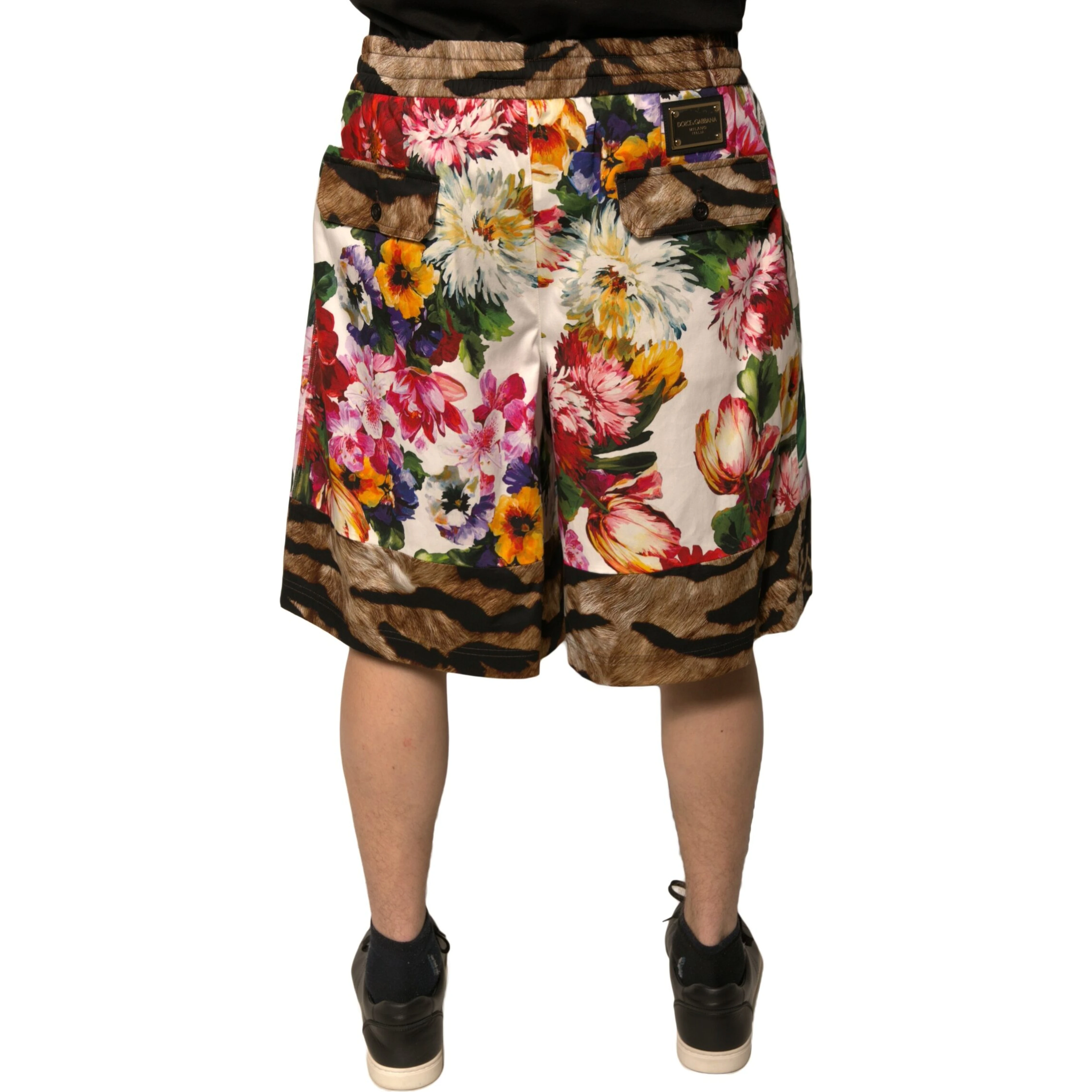 Multicolor Floral Cotton Men Bermuda Shorts