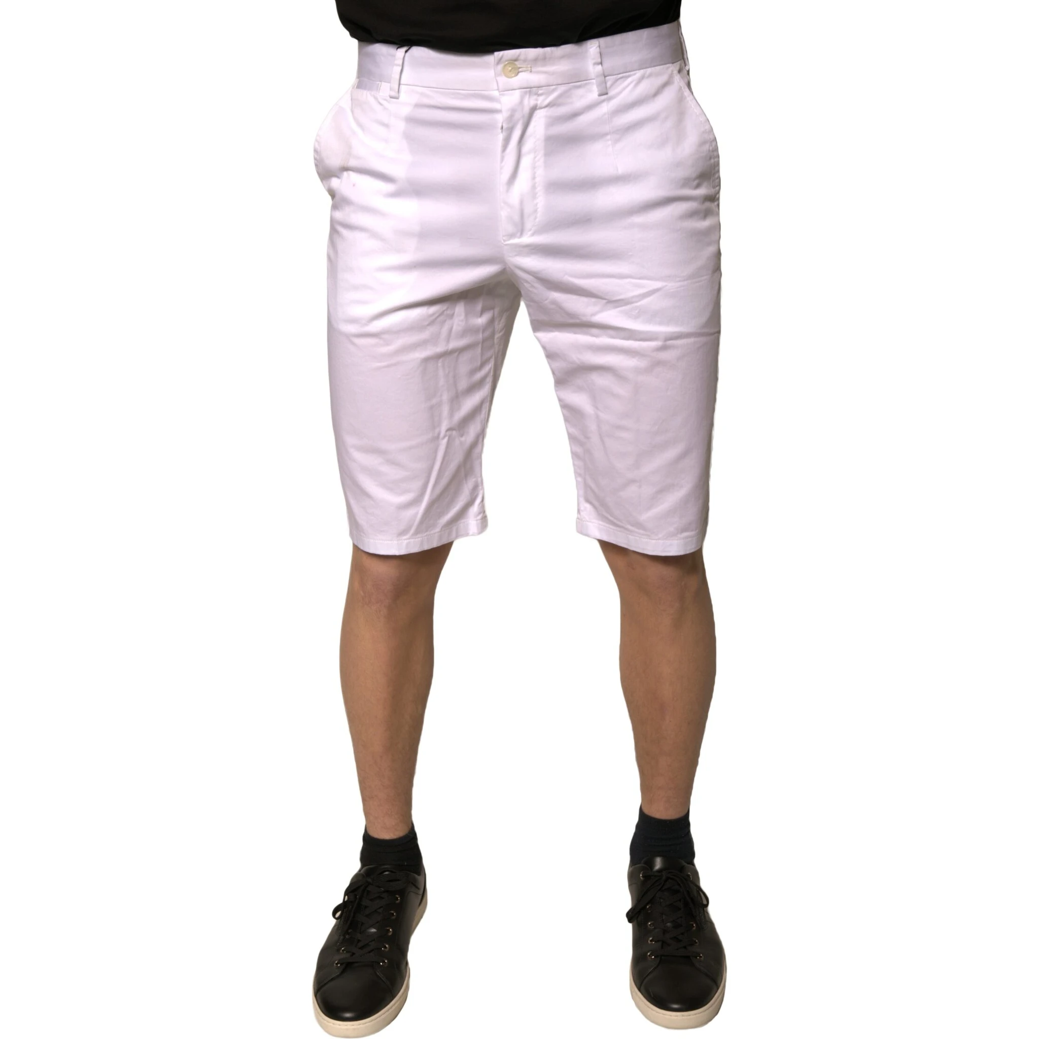 White Chinos Cotton Stretch Casual Shorts