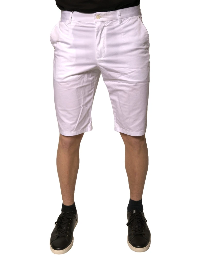 White Chinos Cotton Stretch Casual Shorts