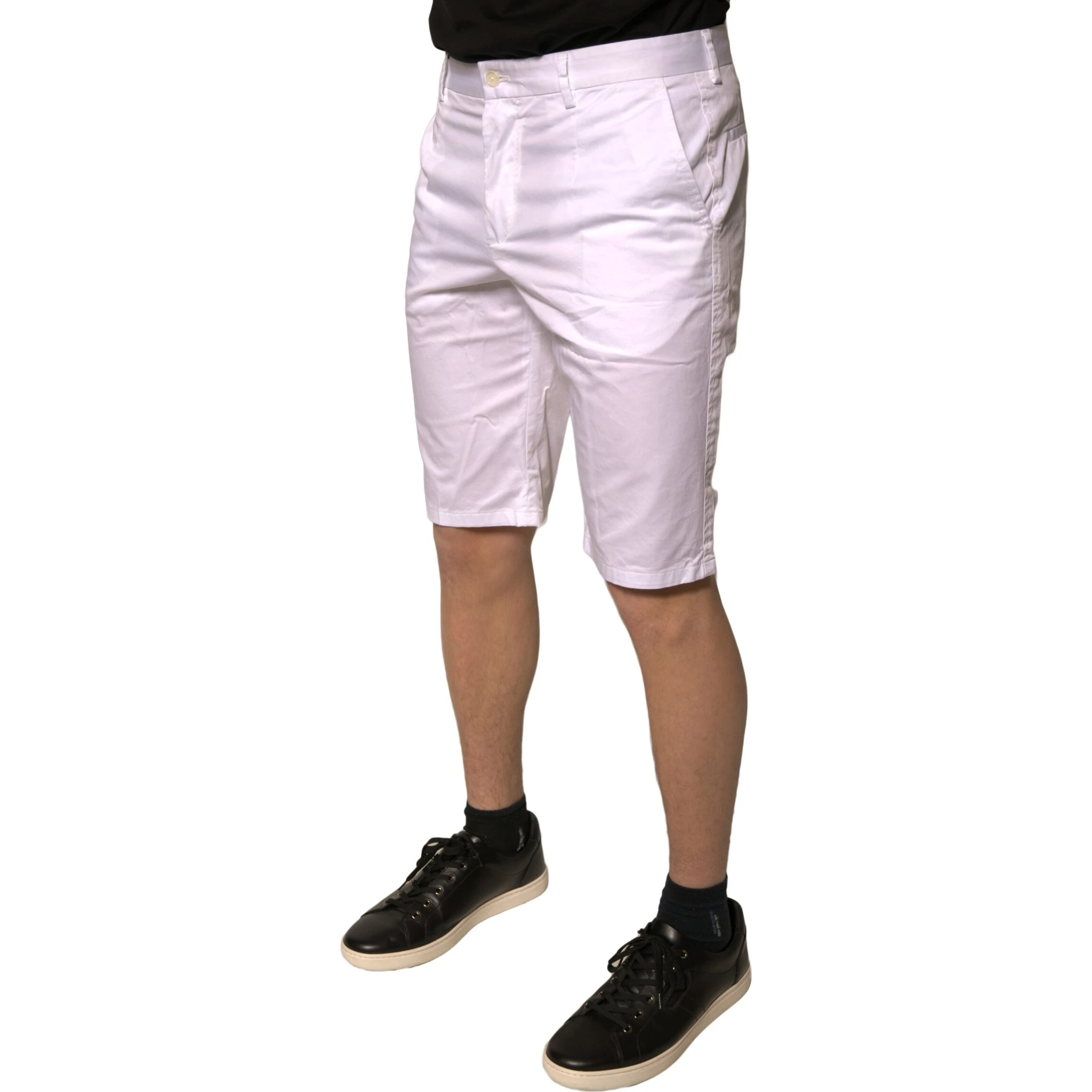 White Chinos Cotton Stretch Casual Shorts