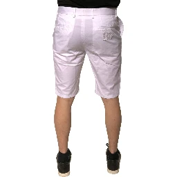 White Chinos Cotton Stretch Casual Shorts