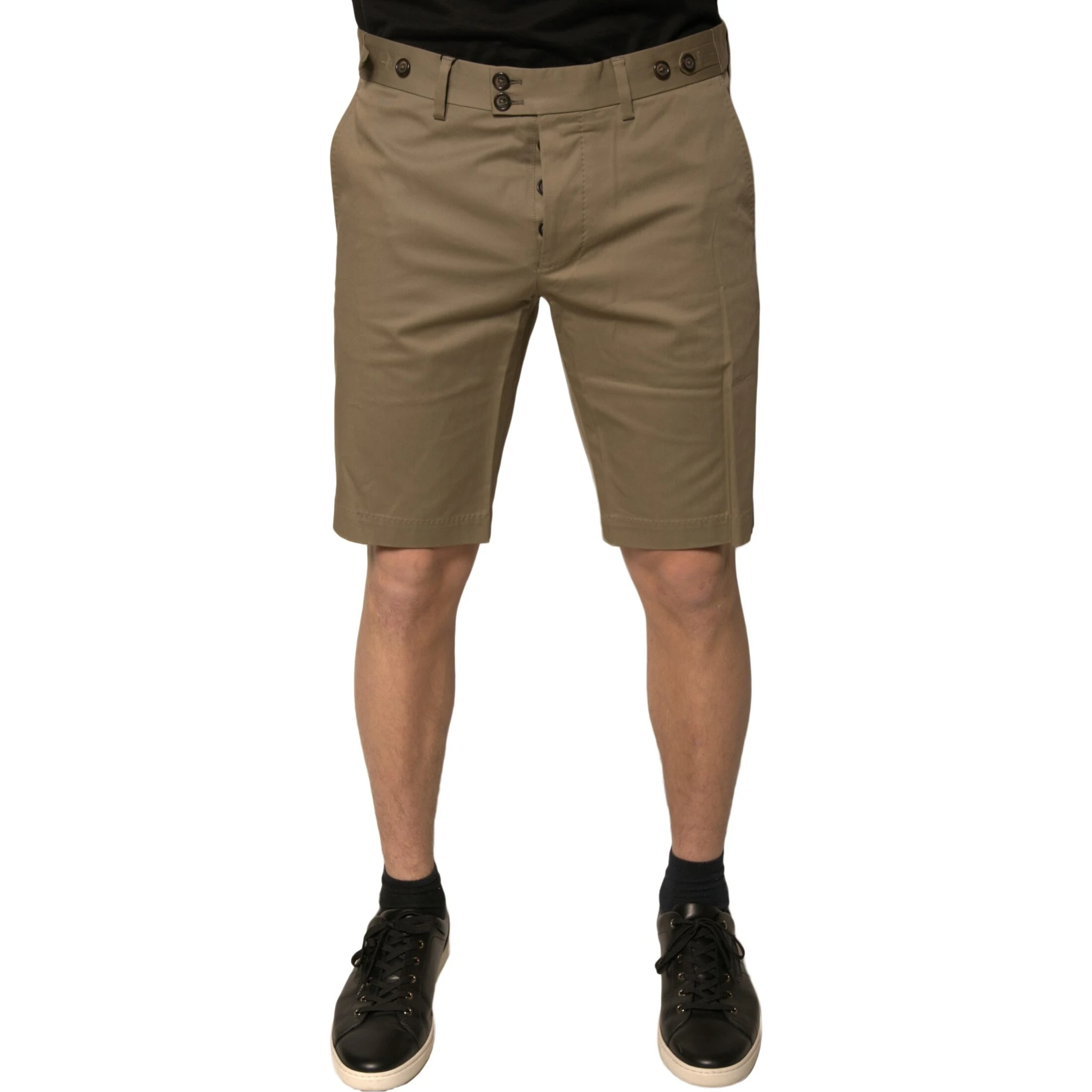 Brown Chino Cotton Stretch Casual Shorts