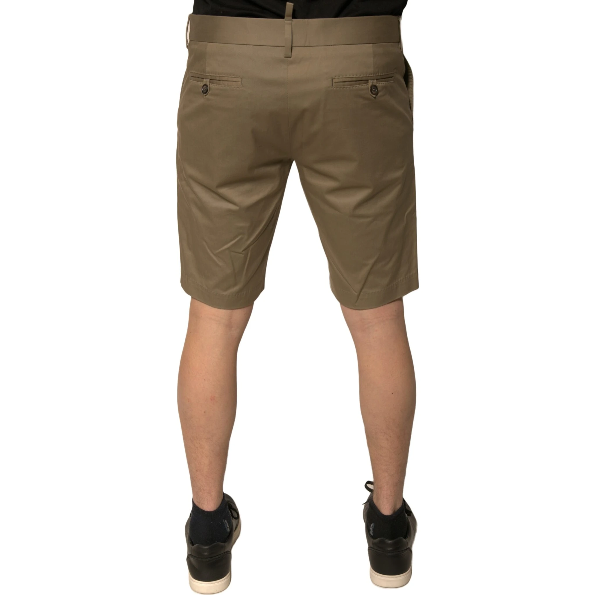 Brown Chino Cotton Stretch Casual Shorts