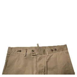 Brown Chino Cotton Stretch Casual Shorts