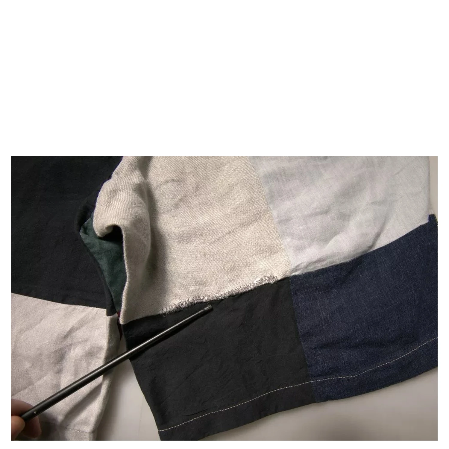 Multicolor Patchwork Linen Men Chino Shorts