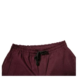 Maroon Cotton Mid Waist Bermuda Shorts