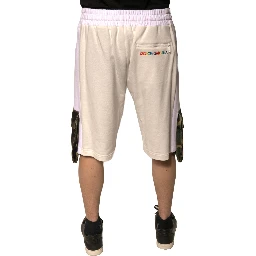 Beige Cotton Men Casual Cargo Bermuda Shorts