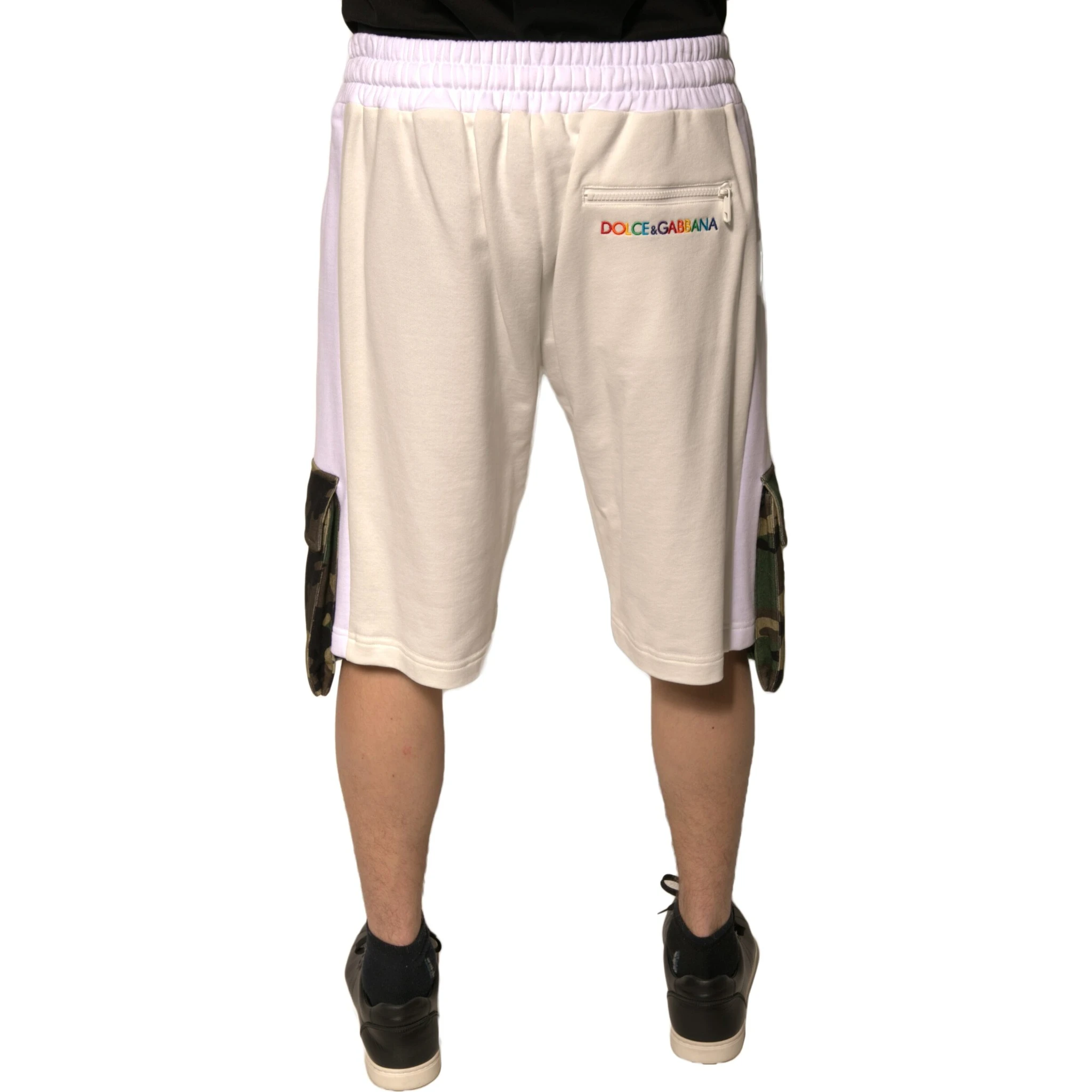 Beige Cotton Men Casual Cargo Bermuda Shorts