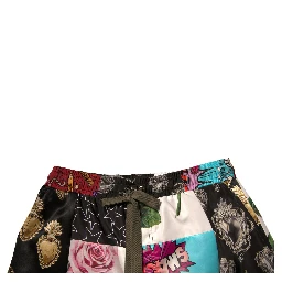 Multicolor Patchwork Cargo Bermuda Shorts
