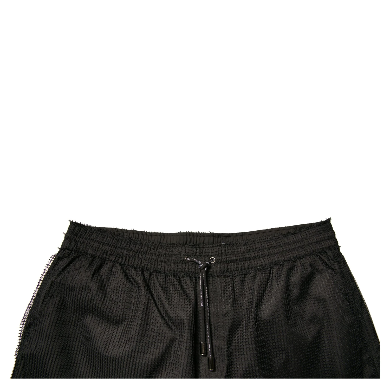 Black Polyester Jersey Mid Waist Shorts