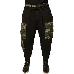 Black Camouflage Cotton Jogger Cargo Pants
