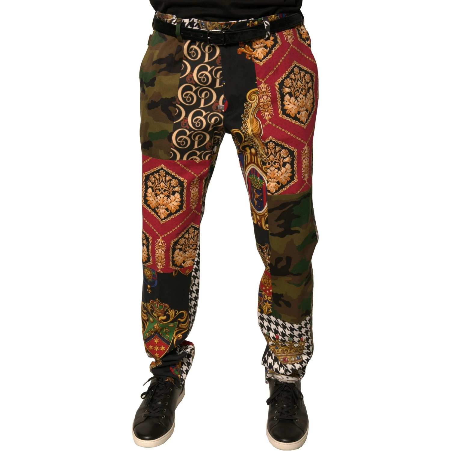 Multicolor Patchwork Men Dress Pants