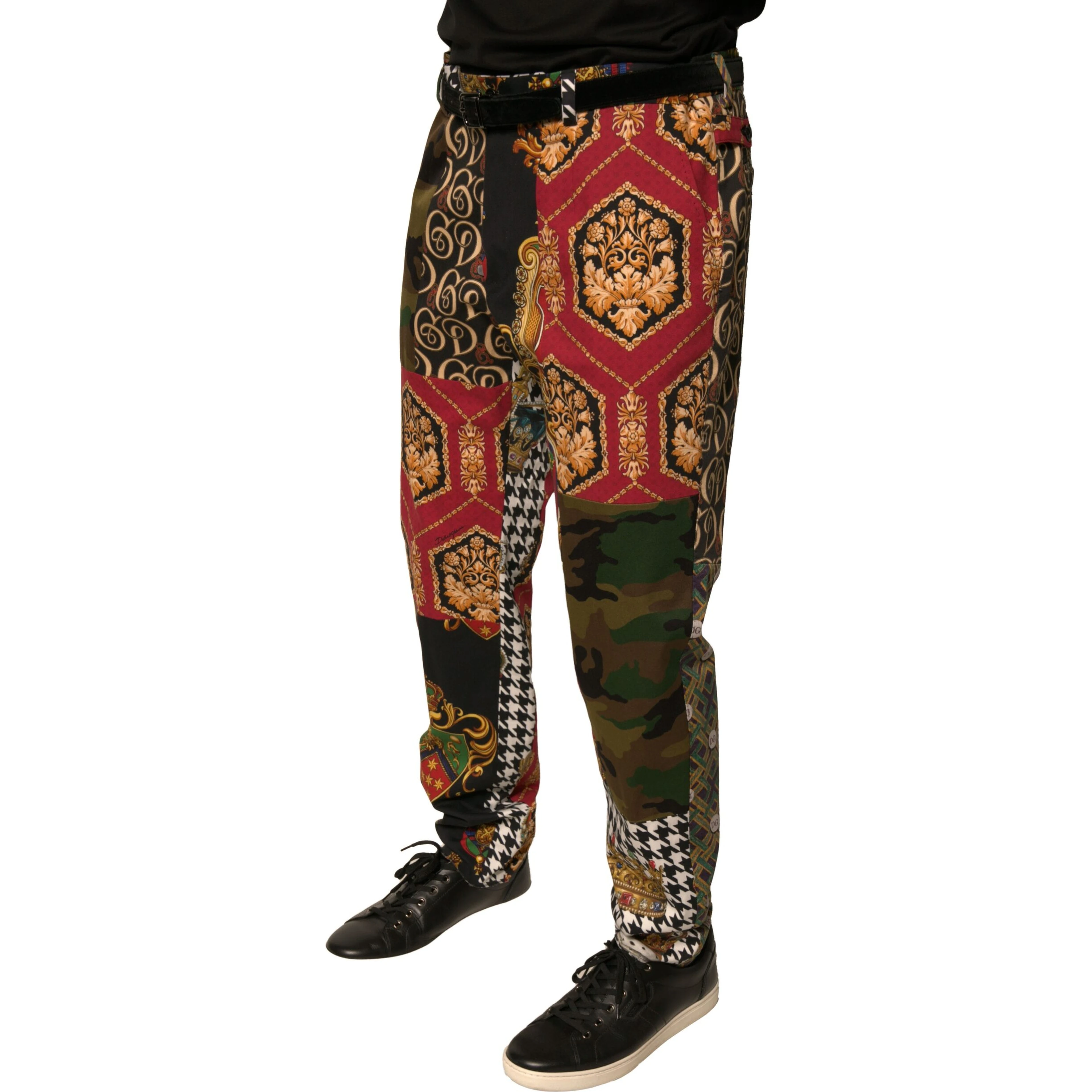 Multicolor Patchwork Men Dress Pants