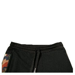 Black Cotton Jogger Cargo Sweatpants Pants