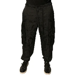 Black Crown Nylon Jogger Sweatpants Pants