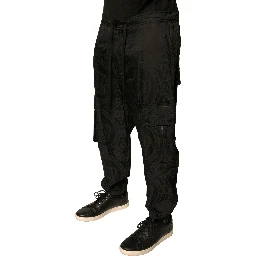 Black Crown Nylon Jogger Sweatpants Pants
