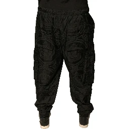 Black Crown Nylon Jogger Sweatpants Pants