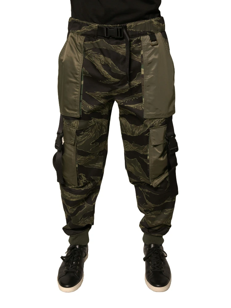 Green Cotton Jogger Cargo Pants
