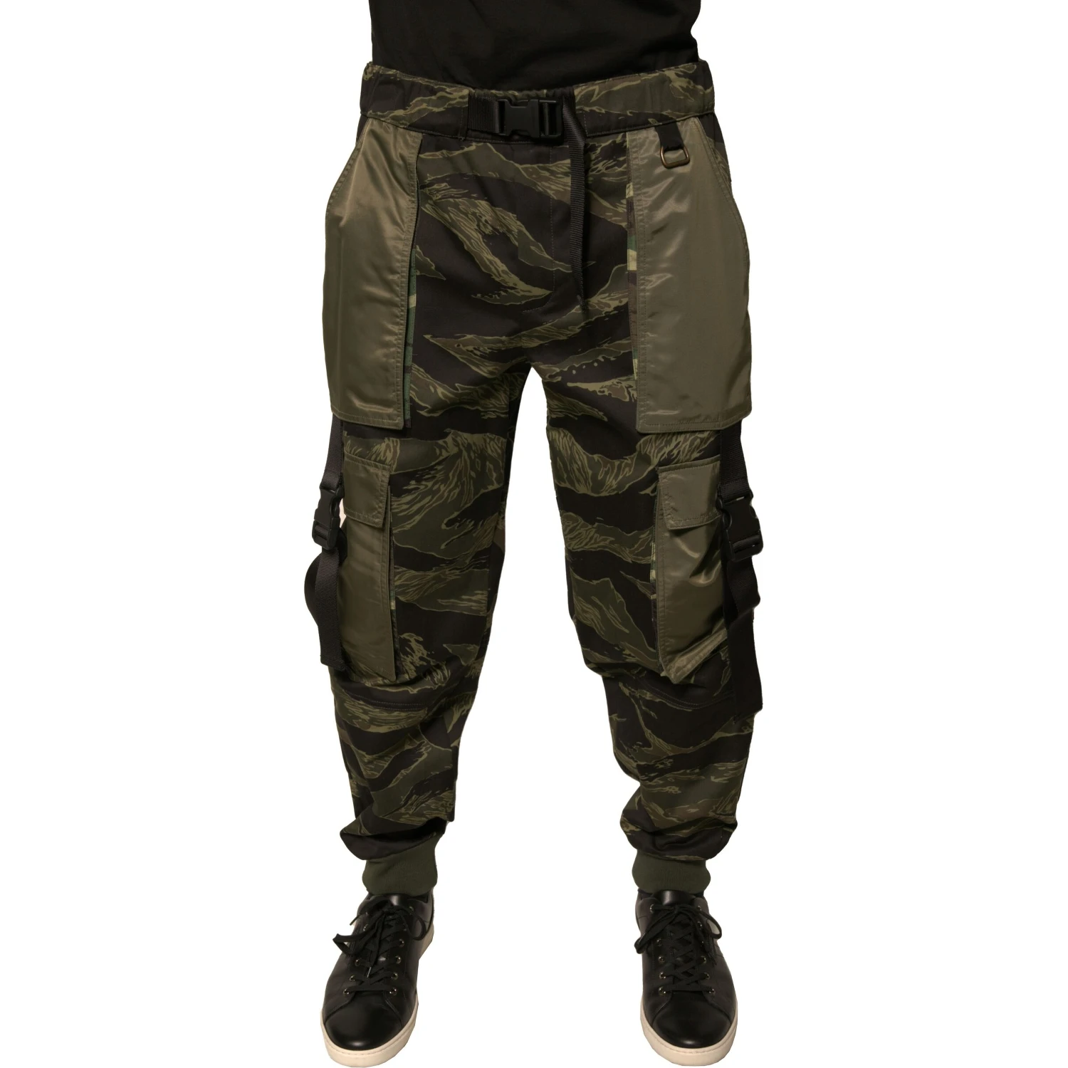 Green Cotton Jogger Cargo Pants