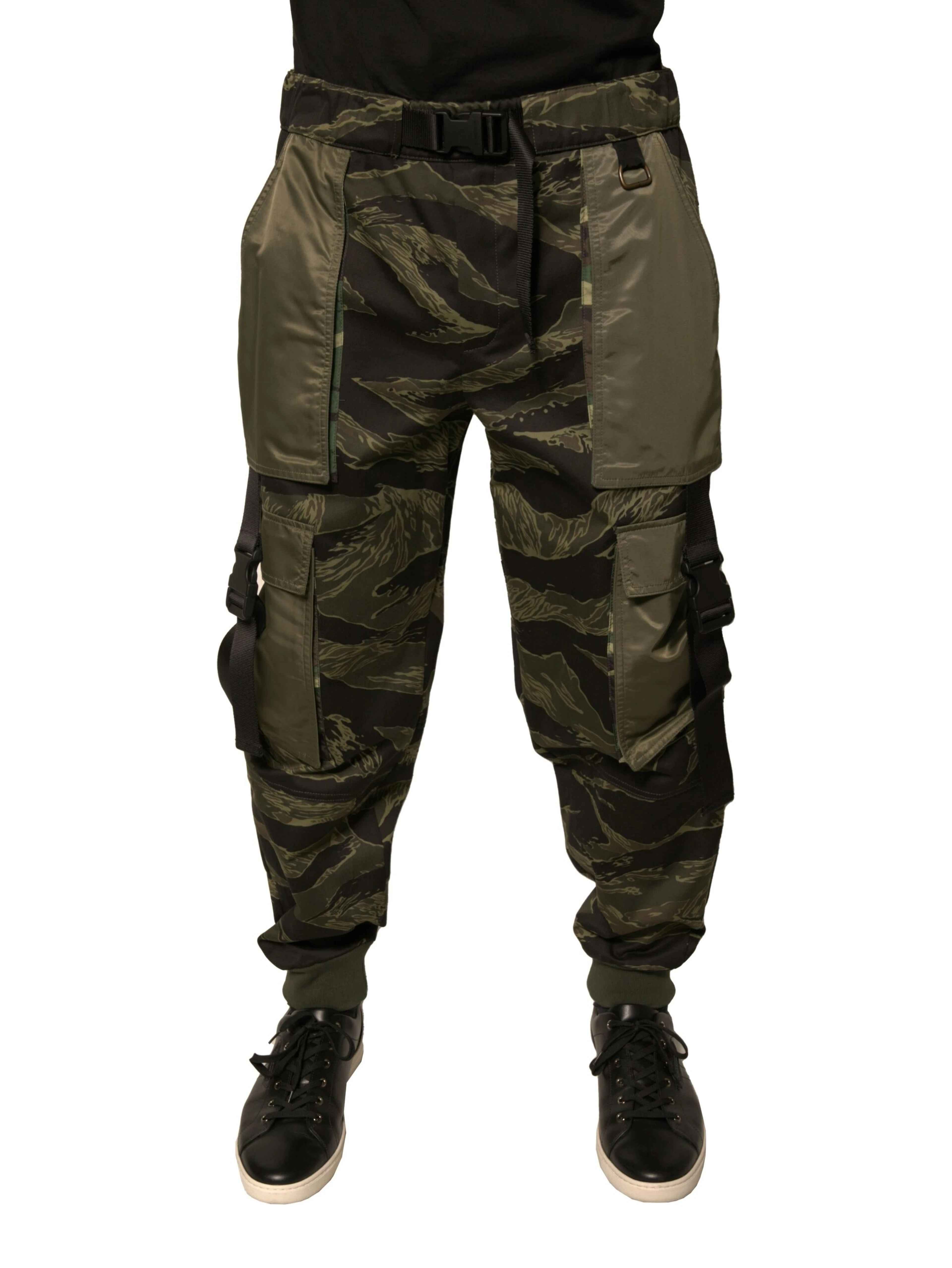 Green Cotton Jogger Cargo Pants