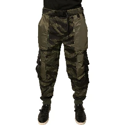 Green Cotton Jogger Cargo Pants