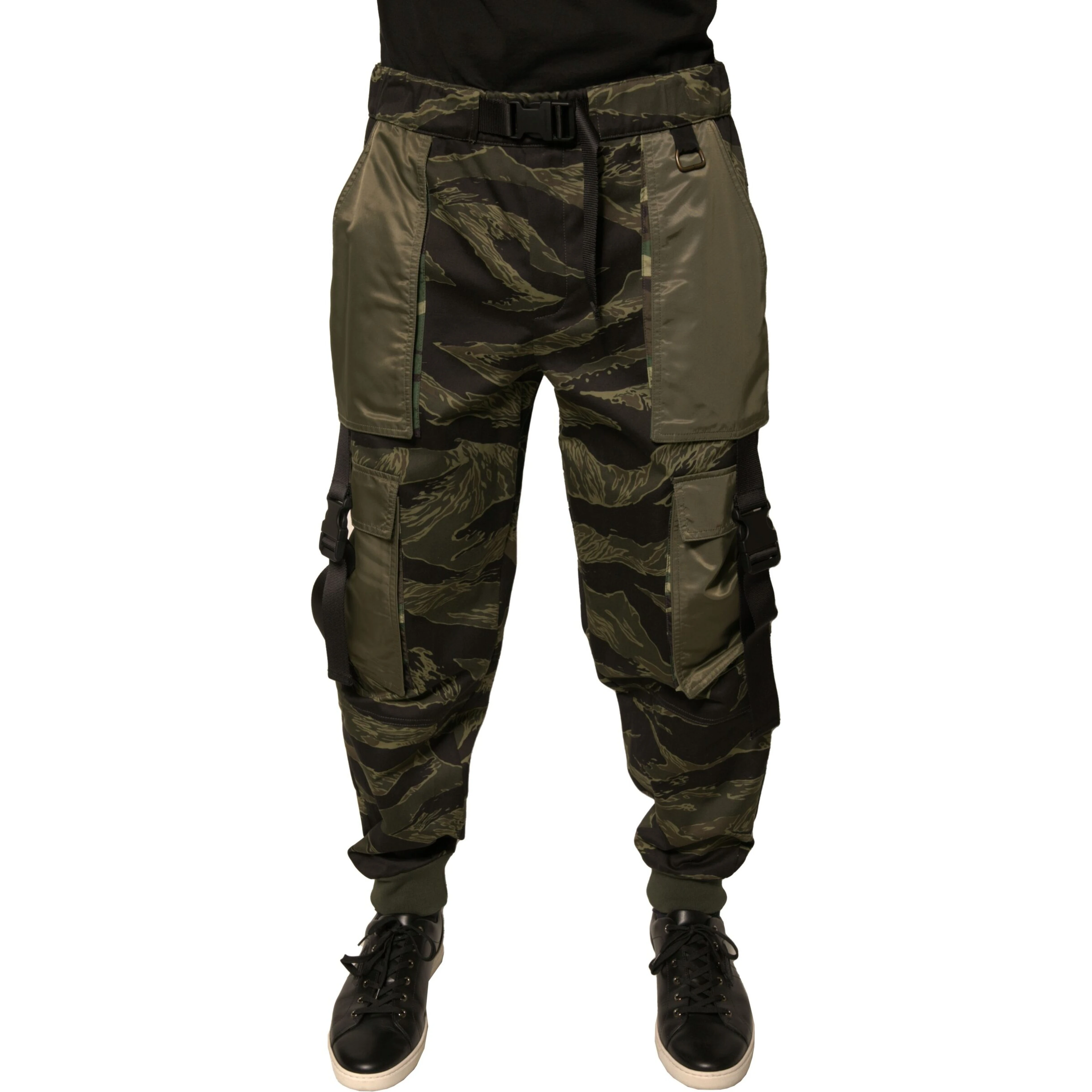 Green Cotton Jogger Cargo Pants