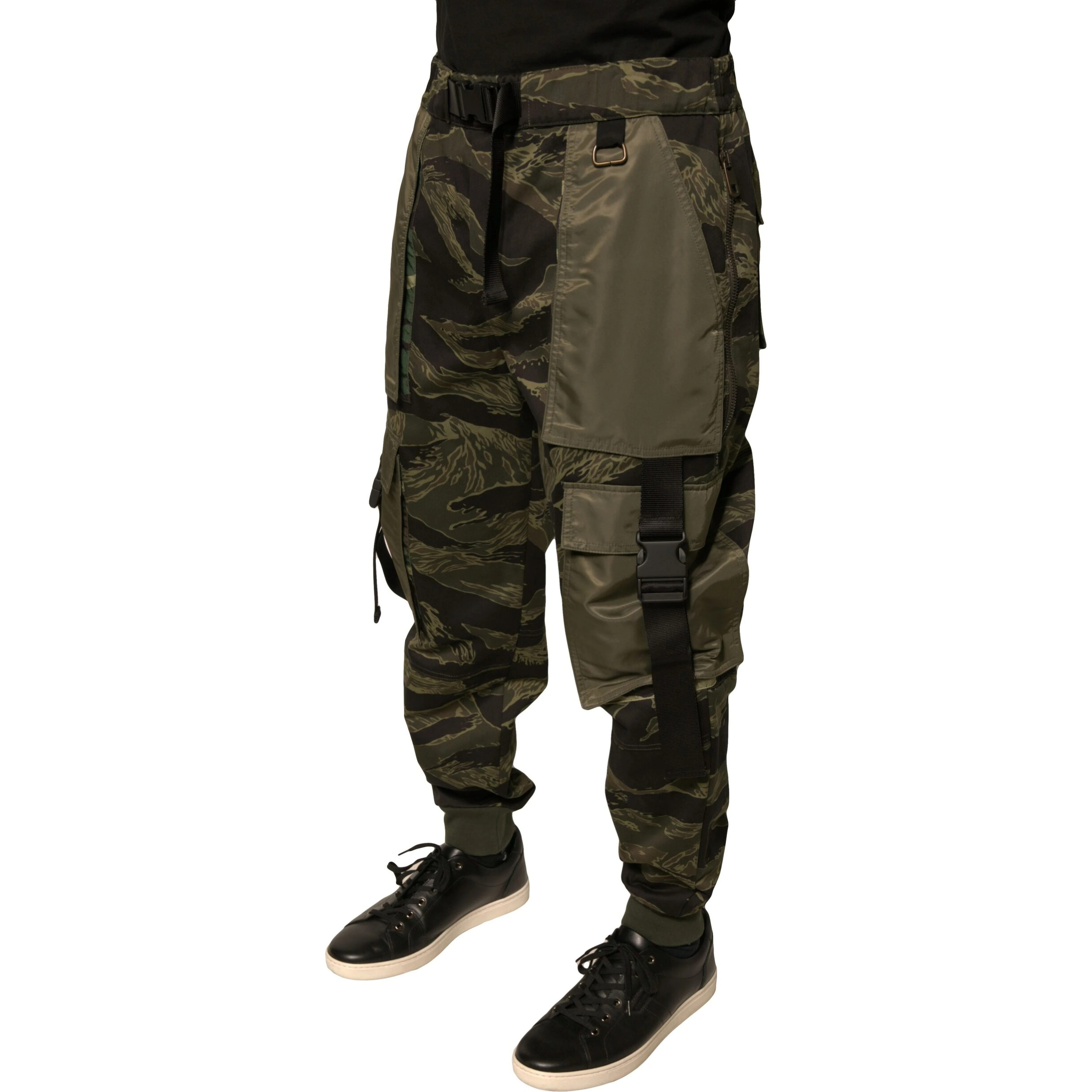 Green Cotton Jogger Cargo Pants