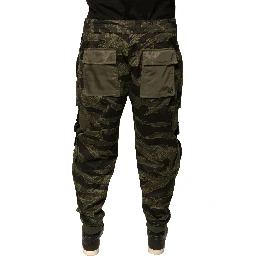 Green Cotton Jogger Cargo Pants