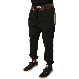 Black Camouflage Wool Jogger Sweatpants Pants