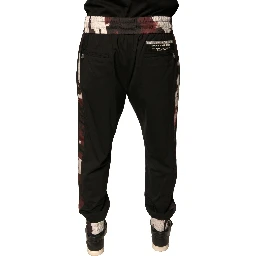 Black Camouflage Wool Jogger Sweatpants Pants