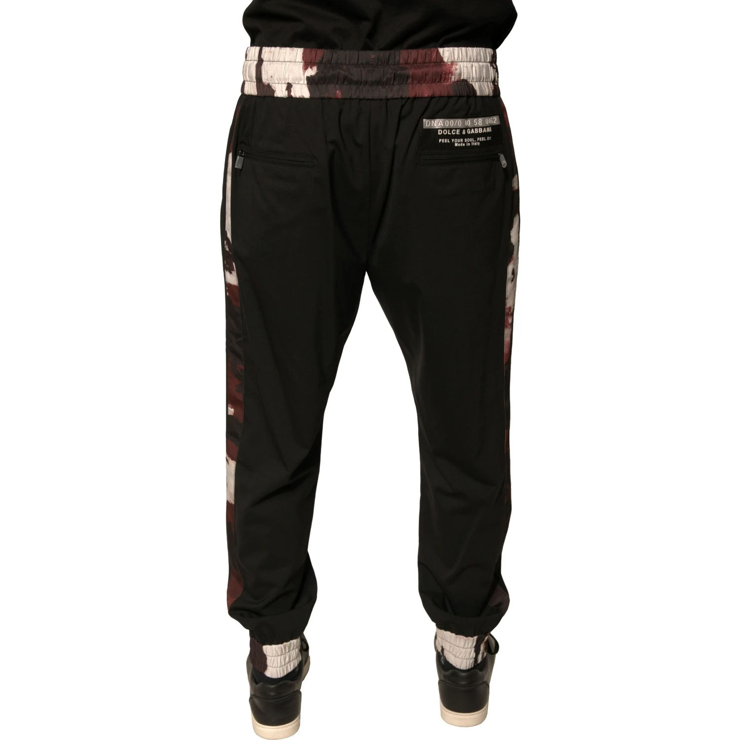Black Camouflage Wool Jogger Sweatpants Pants