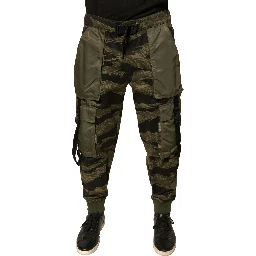 Green Cotton Jogger Cargo Pants