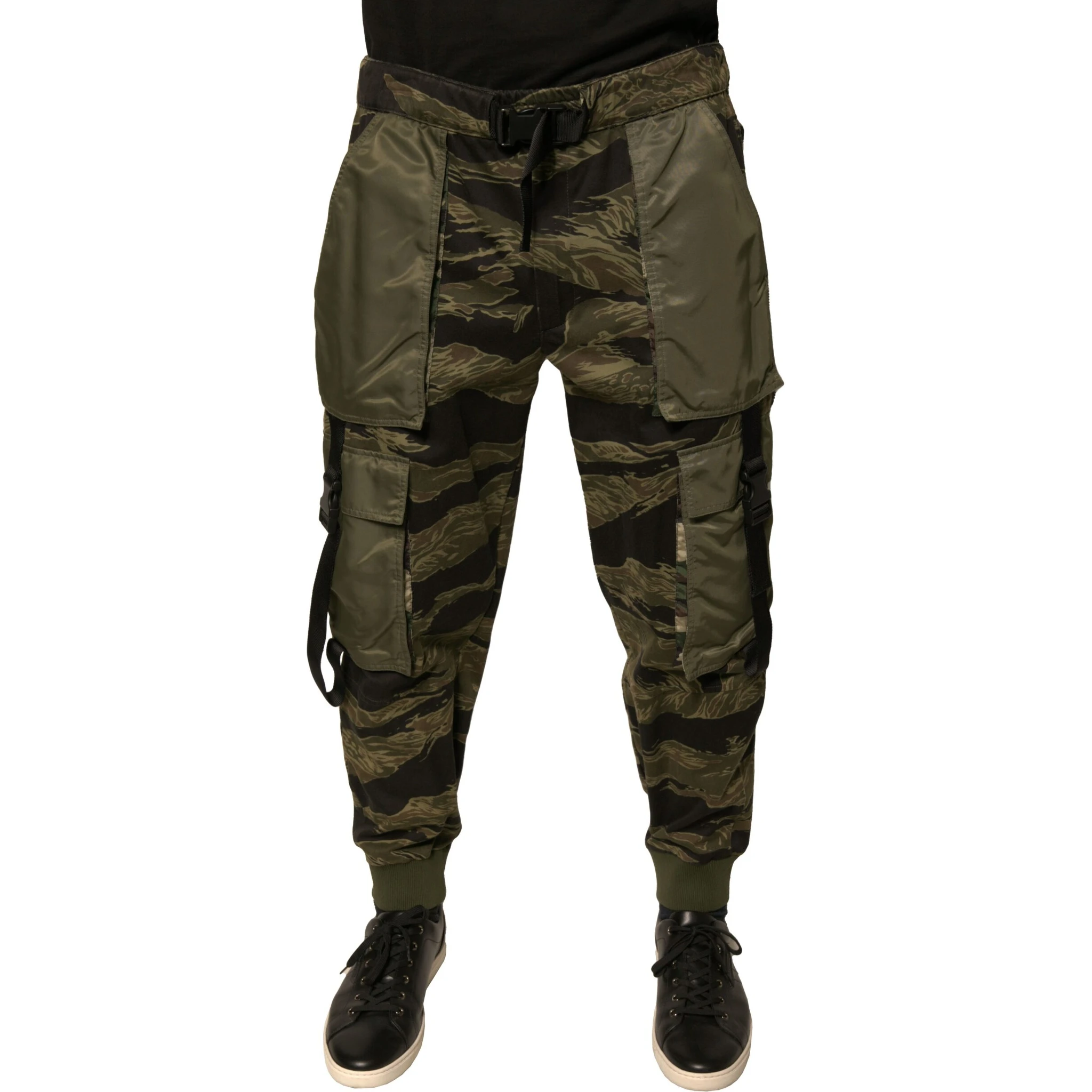 Green Cotton Jogger Cargo Pants