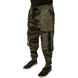 Green Cotton Jogger Cargo Pants