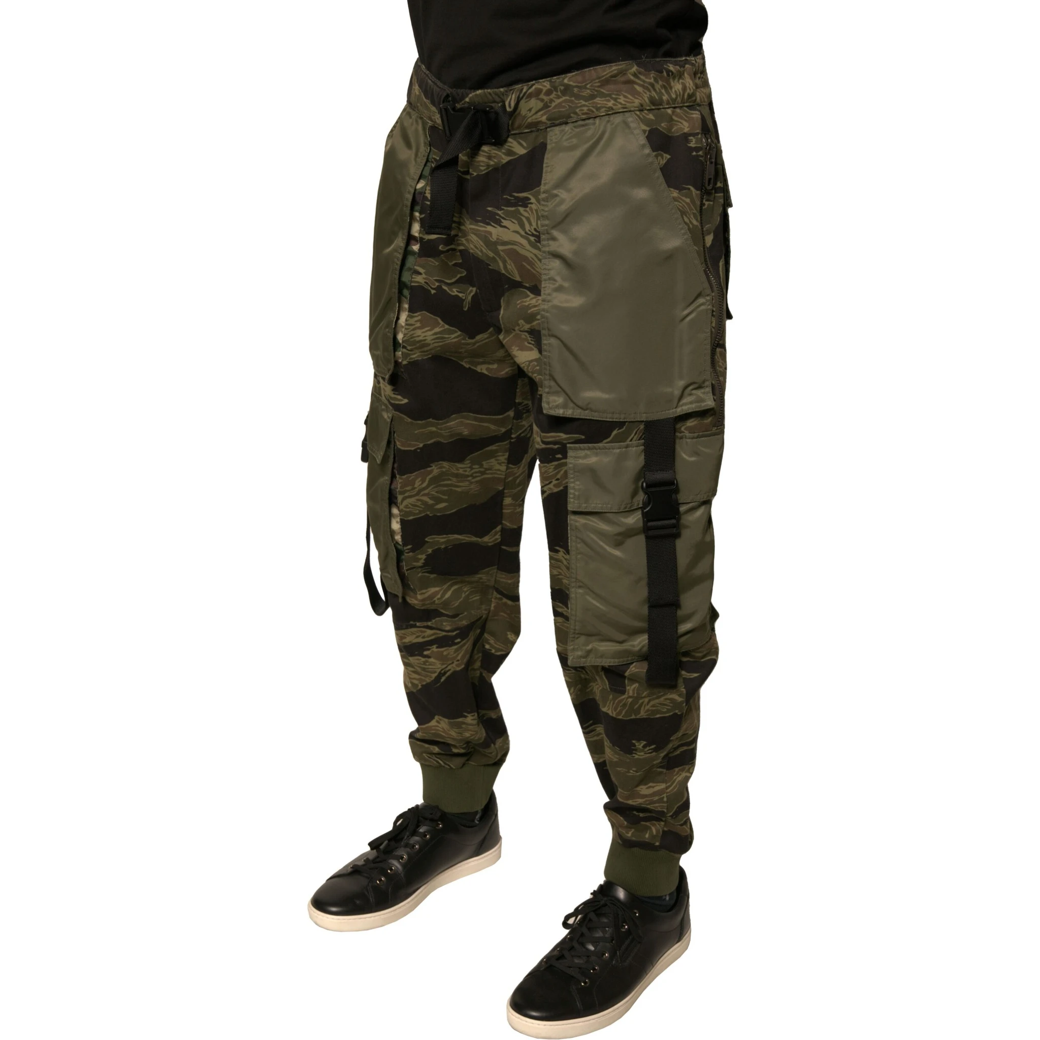Green Cotton Jogger Cargo Pants