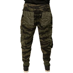 Green Cotton Jogger Cargo Pants