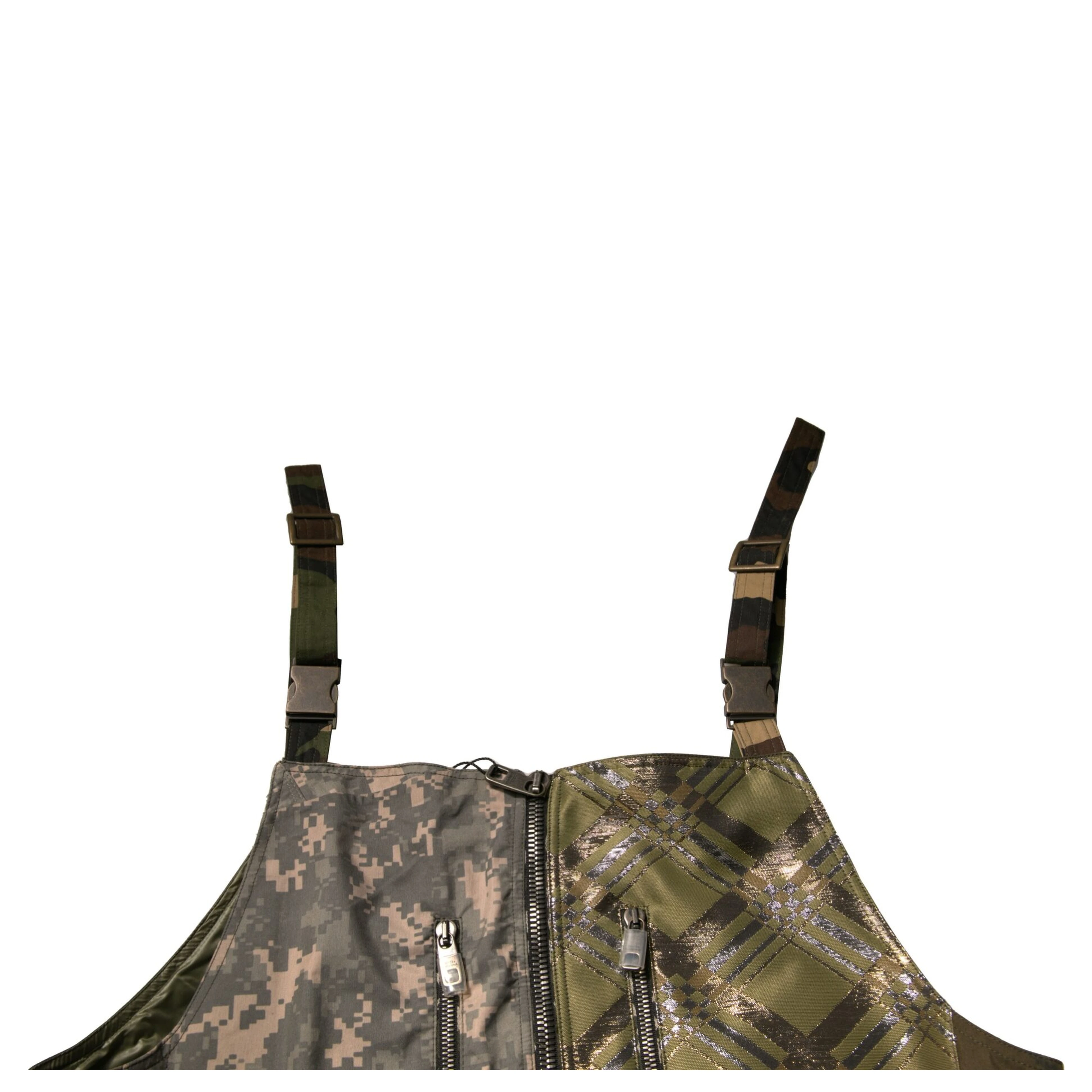 Multicolor Patchwork Camouflage Overall Pants