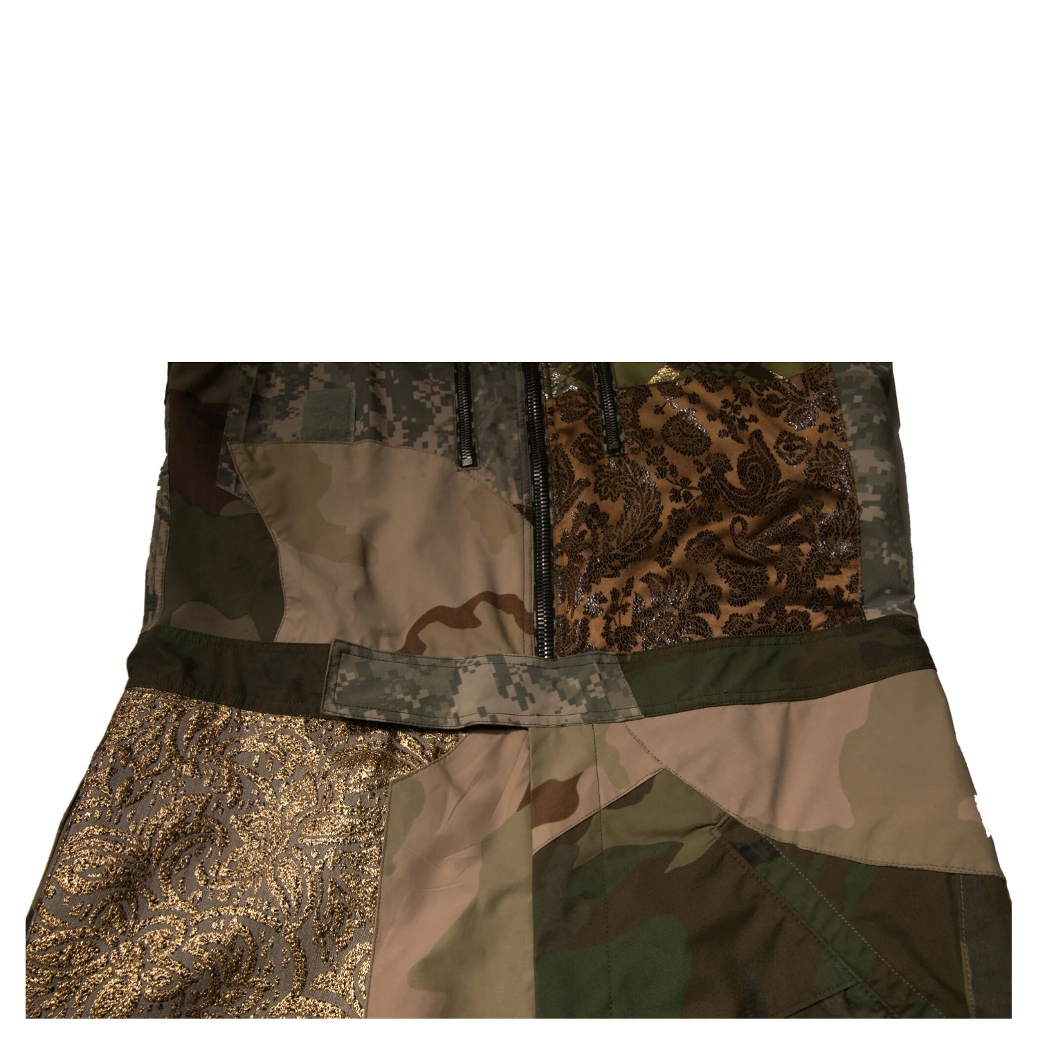 Multicolor Patchwork Camouflage Overall Pants