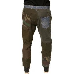 Blue Tattered Straight Cropped Denim Jeans