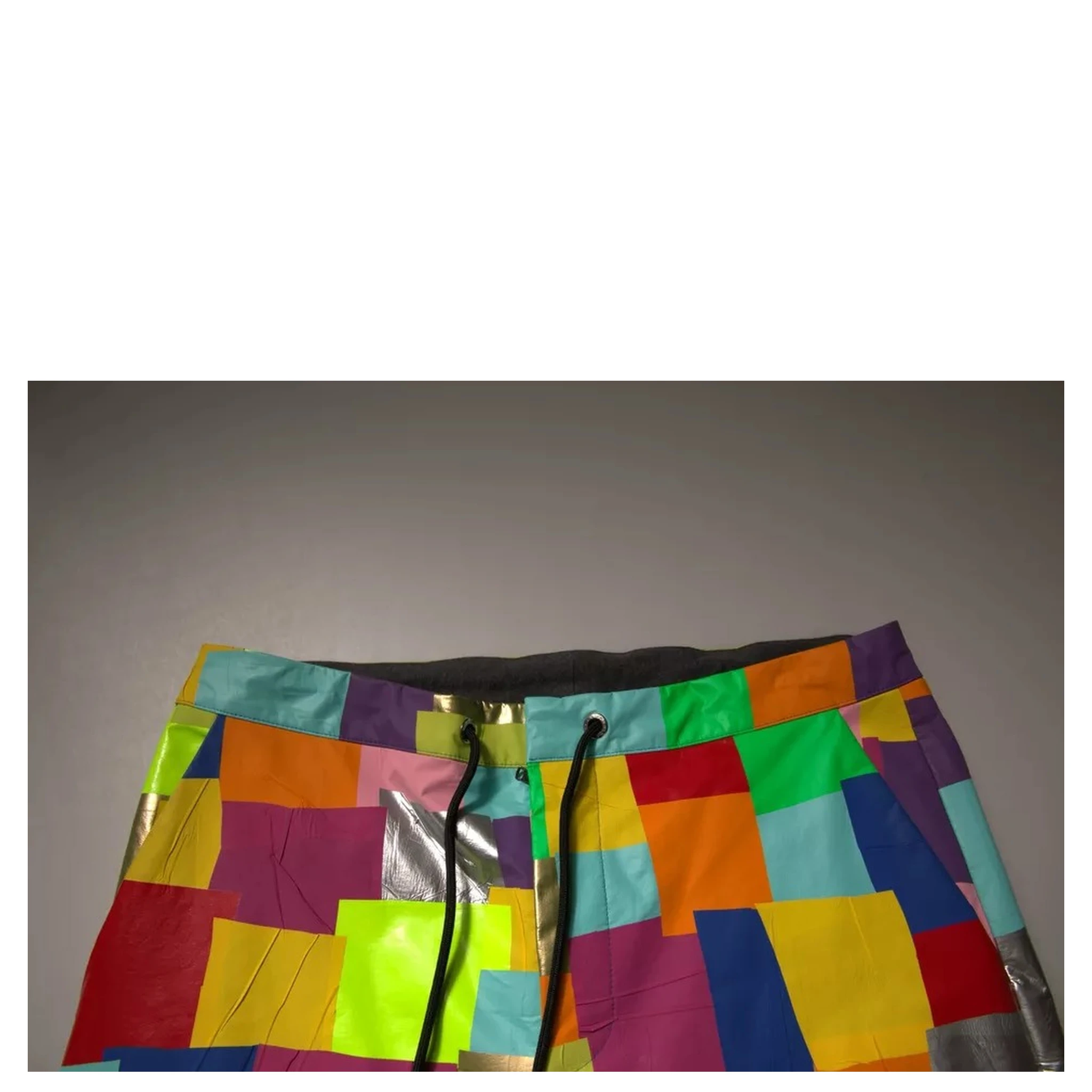 Multicolor Cotton Patchwork Men Cargo Pants