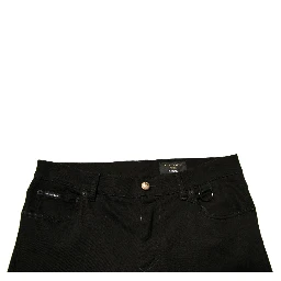 Black Logo Cotton Stretch Skinny Denim Jeans