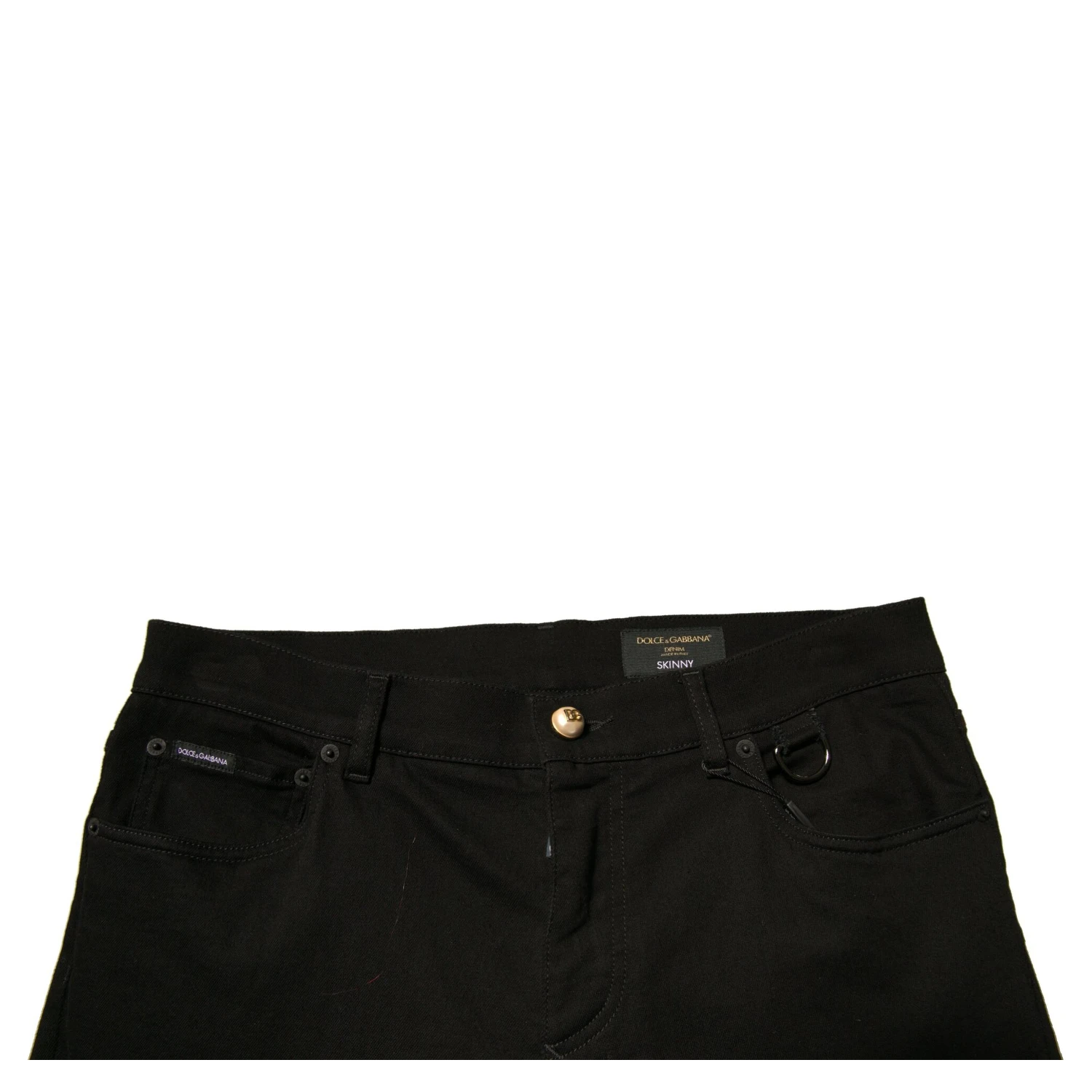 Black Logo Cotton Stretch Skinny Denim Jeans