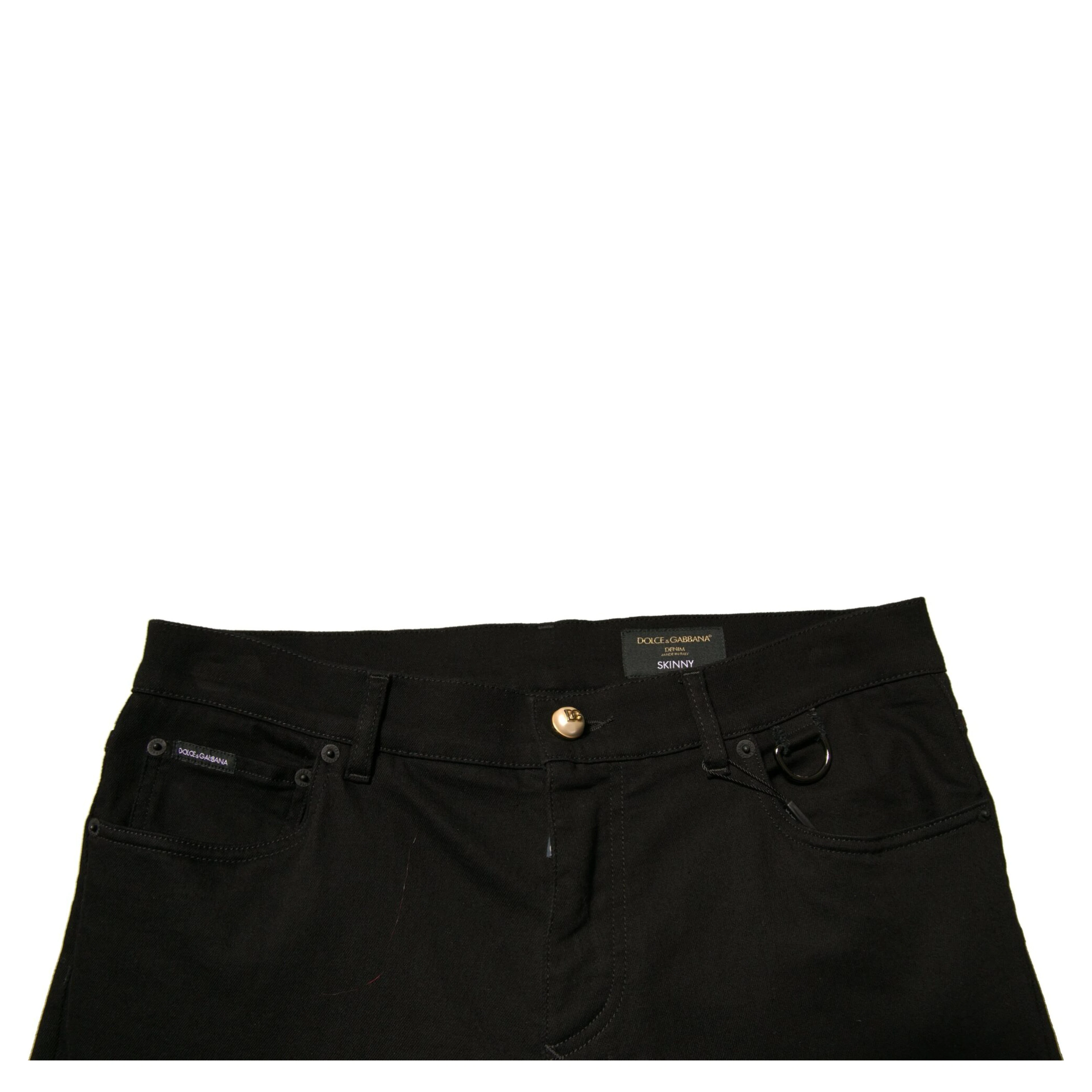 Black Logo Cotton Stretch Skinny Denim Jeans