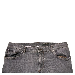Gray Logo Cotton Stretch Skinny Denim Jeans