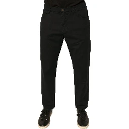 Black Logo Cotton Stretch Skinny Denim Jeans
