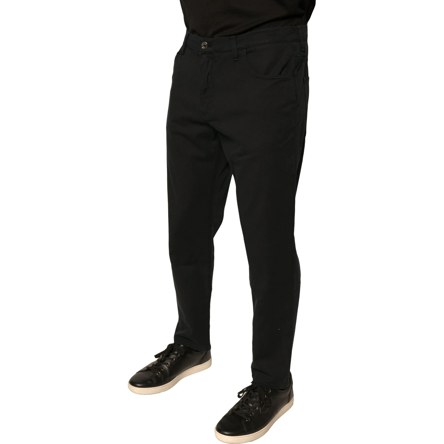 Black Logo Cotton Stretch Skinny Denim Jeans