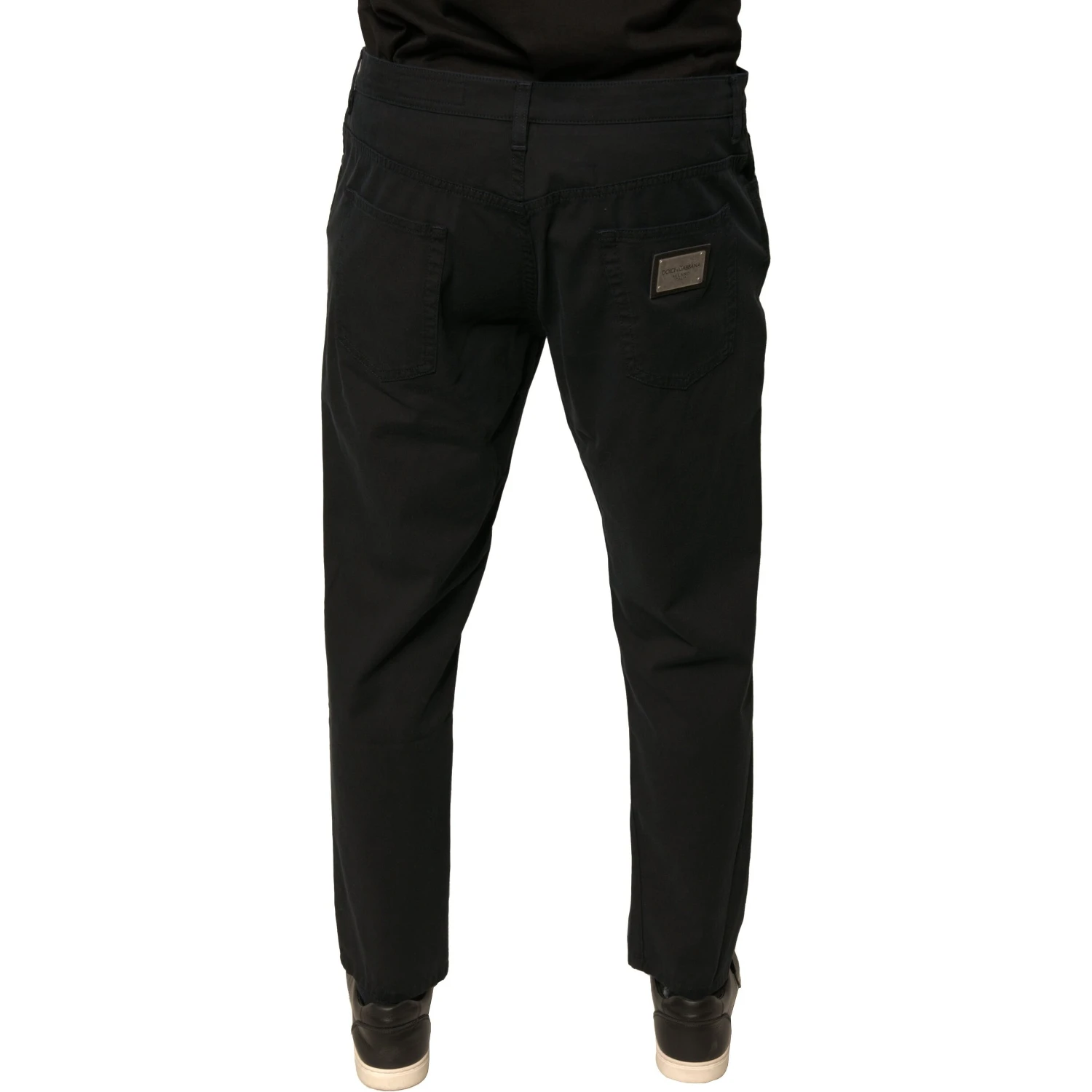 Black Logo Cotton Stretch Skinny Denim Jeans